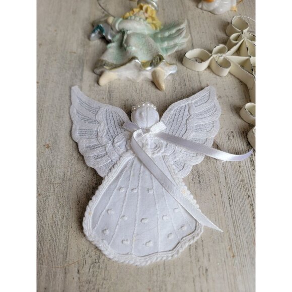 Angel cross goose squirrel religious ornament cherub Xmas set unique vintage - Picture 2 of 11